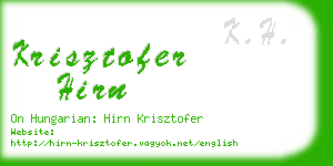 krisztofer hirn business card